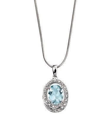 Aquamarine & Diamond Pendant