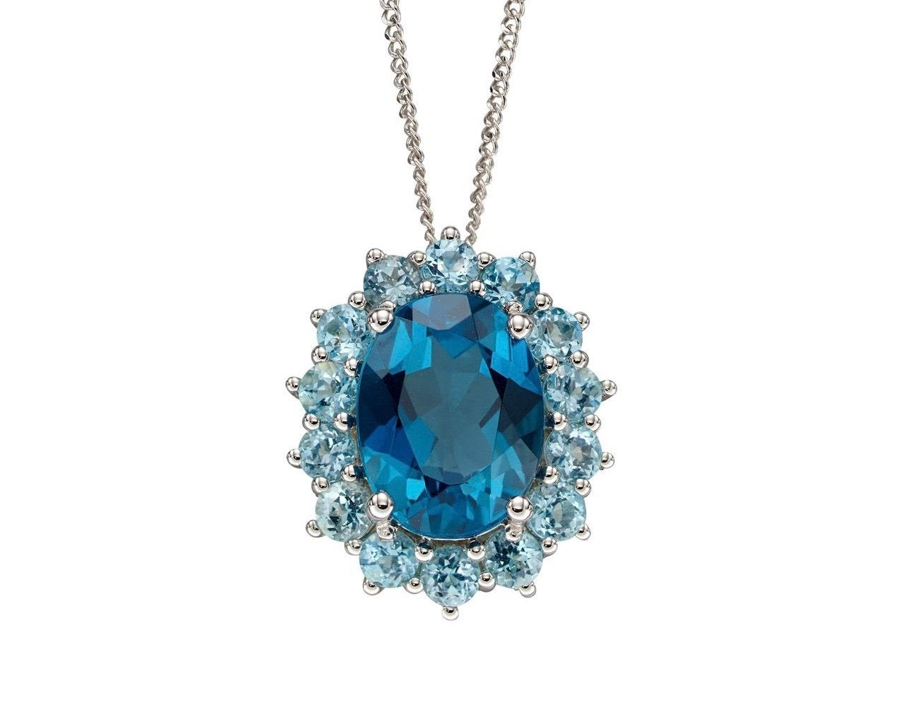 Blue Topaz Cluster Pendant