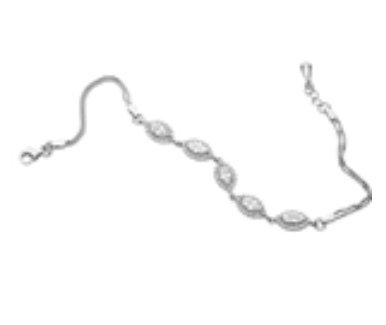 Silver Marquis Cubic Zirconia Bracelet (Sbr164a)