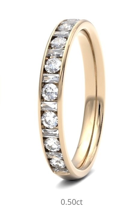 Round & Baguette Eternity Ring (.45ct)