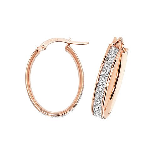 9ct Rose Gold Swarovski Creole Earrings (Er1023r-v3)
