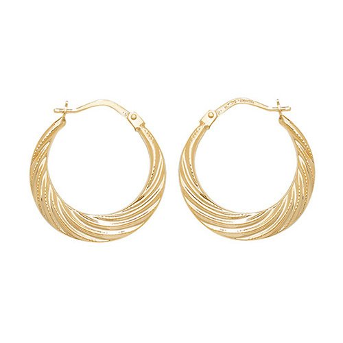 9ct Gold Creole Earrings (Er1290)