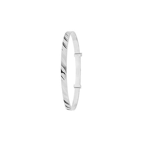 Silver Engraved Expanding Baby Bangle (G4358)