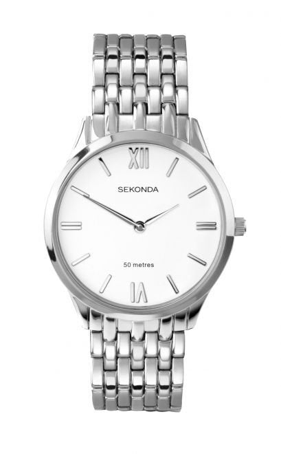 (1608) Sekonda Stainless Steel White Face Gents Watch