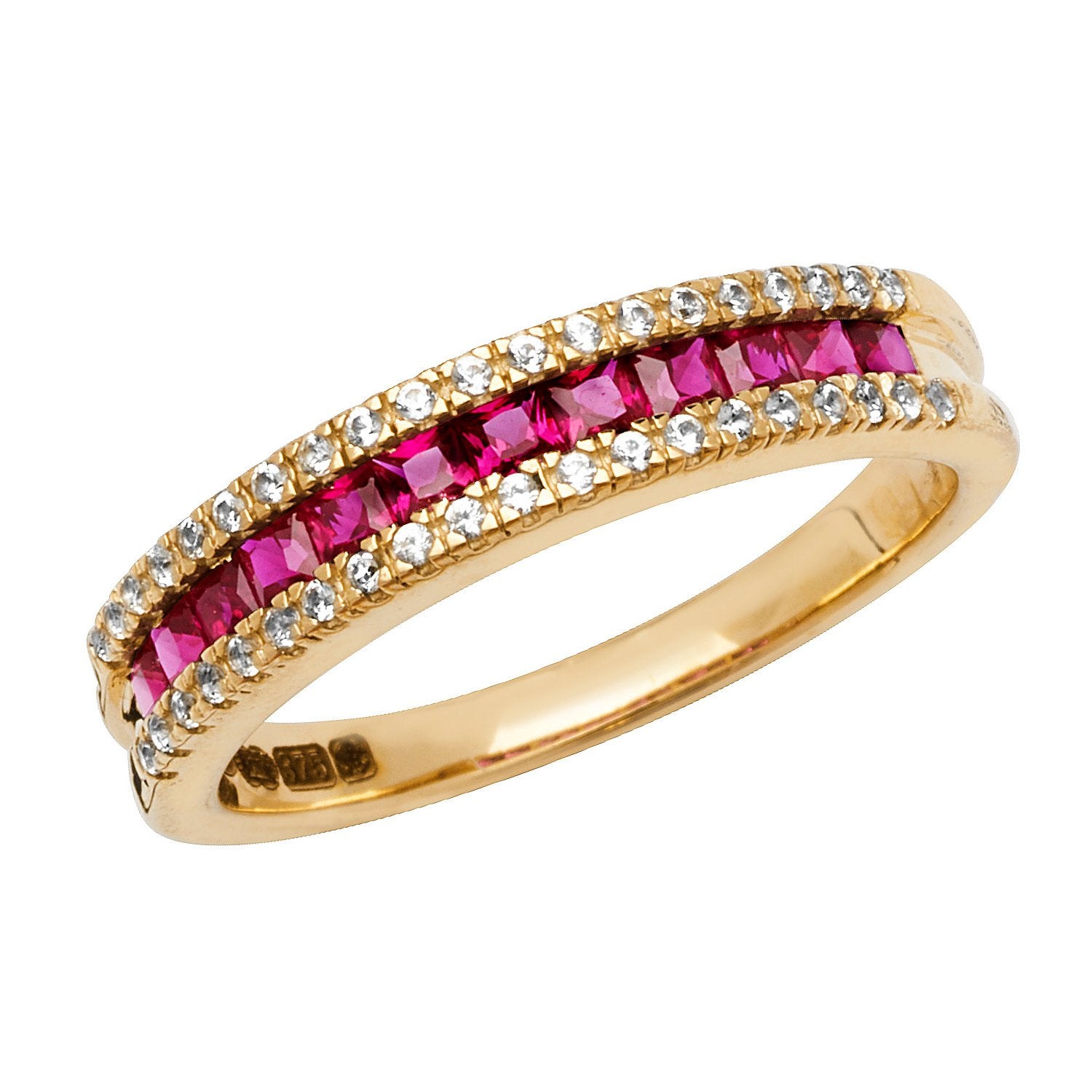 9ct Gold Created Ruby Ring (Rn1208r)