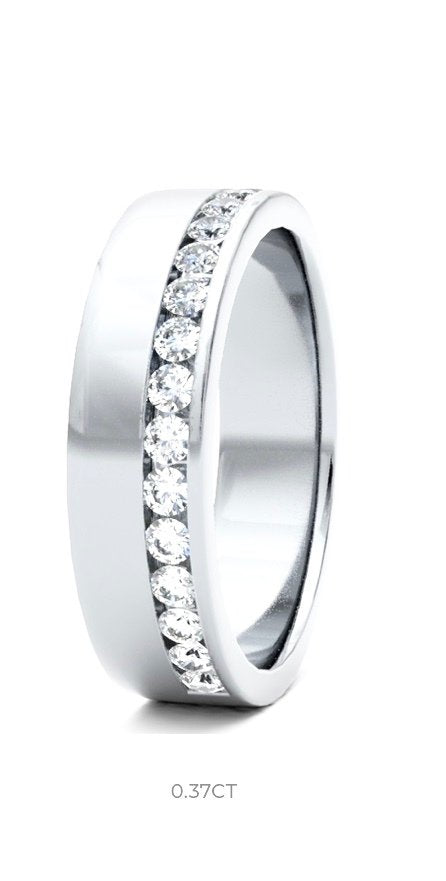 9ct Brilliant Cut Offset Channel Wedding Ring (Osc-510-040-032)