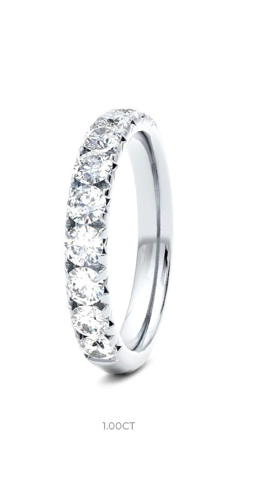 9ct Brilliant Cut French Pave Wedding Ring (Fpf-340-040-080)