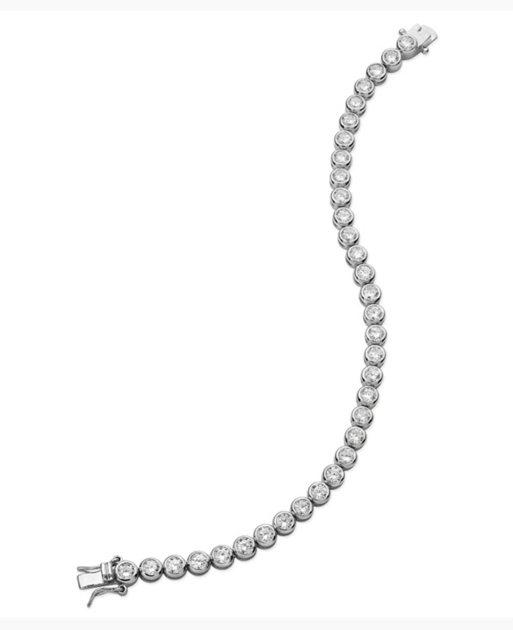Silver C/Z Tennis Bracelet (Sbr175b)