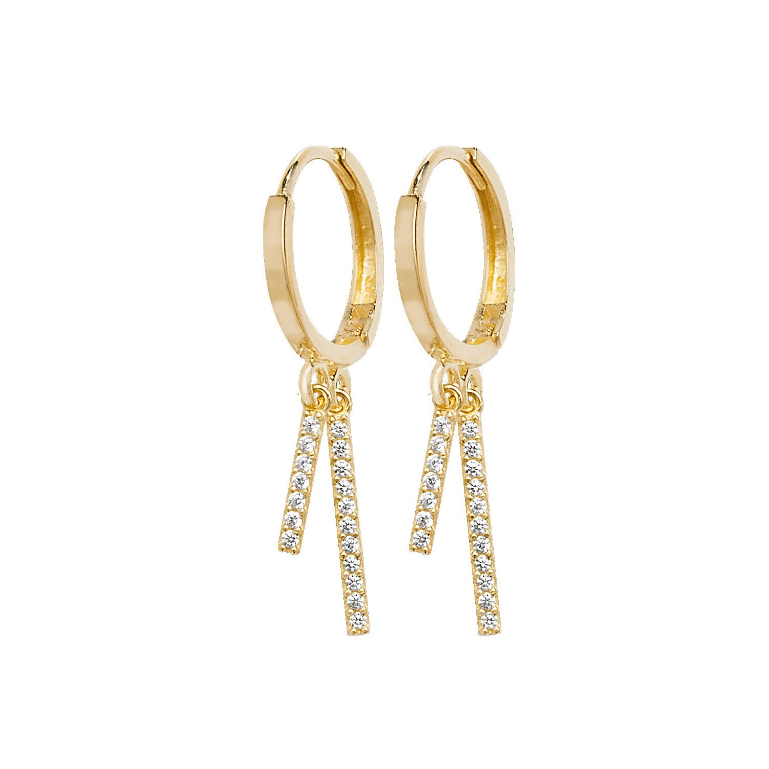 9ct Yellow Gold C/Z Drop Earrings