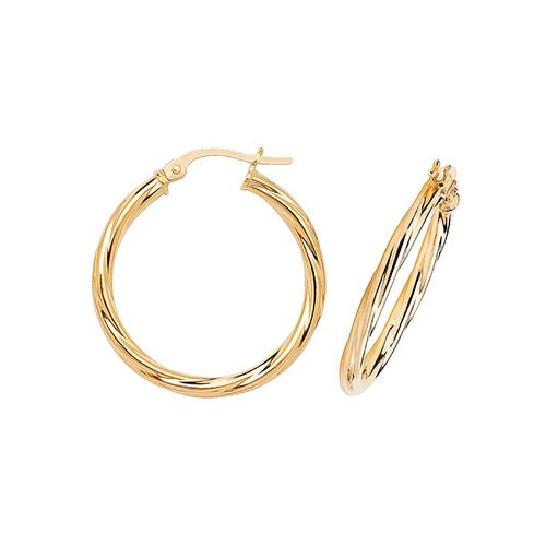 9ct Yellow Gold 20mm Hoop Earrings (Er355)