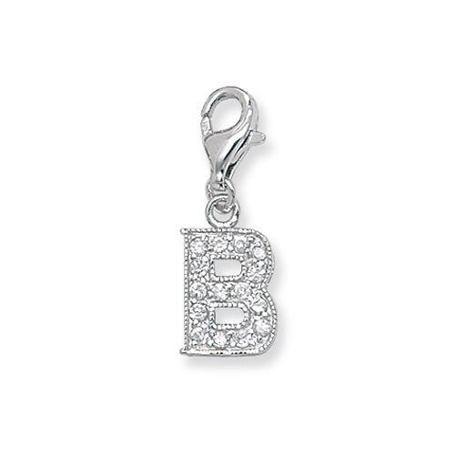 Silver C/Z Initial on Trigger Pendant (G6282)