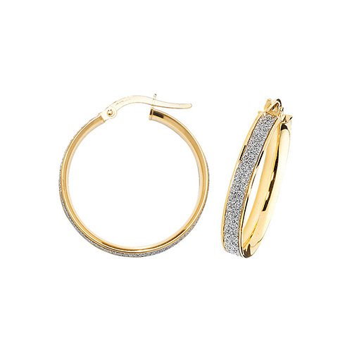 9ct Gold Swarovski Chrystal Creole Earrings (Er1023-20)