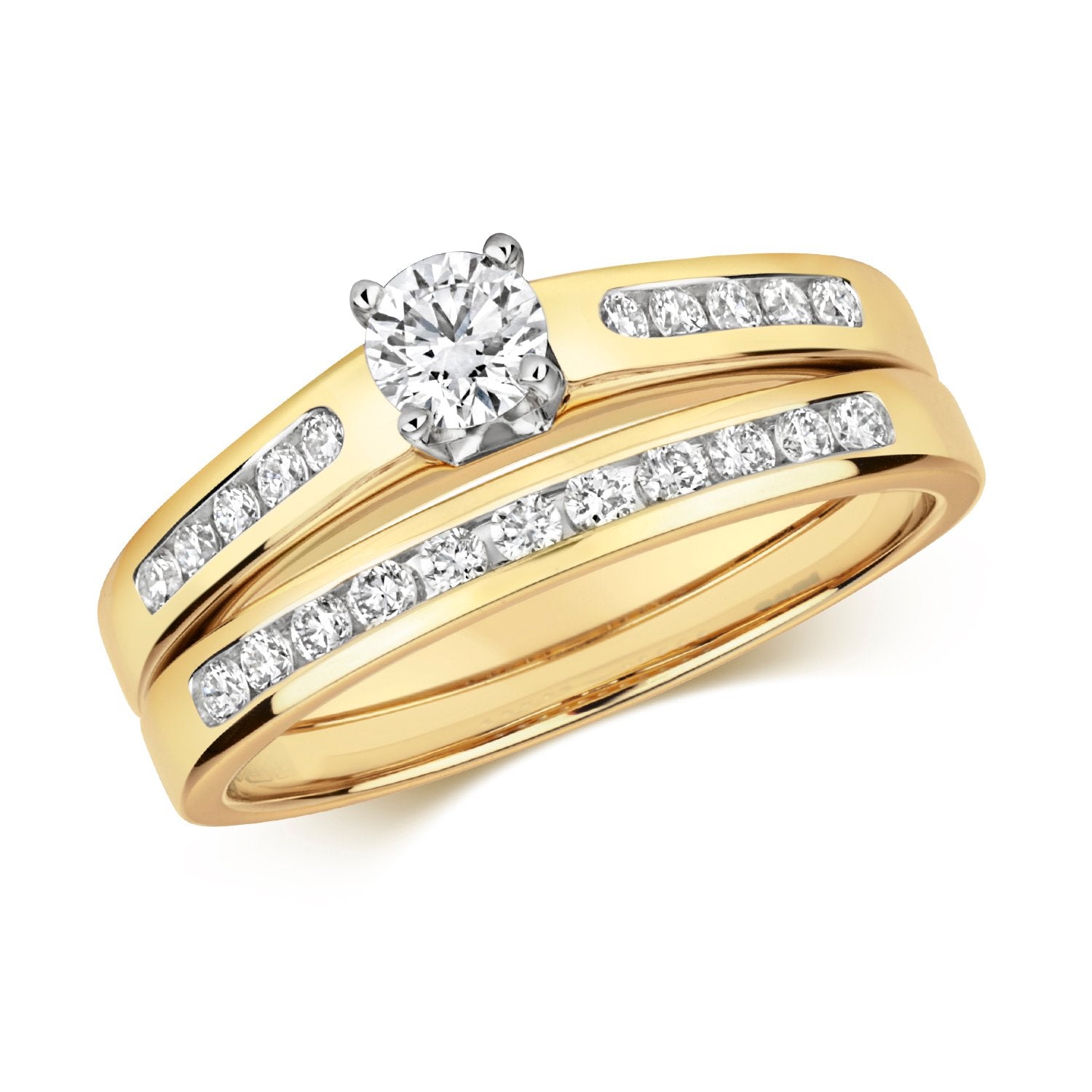 9ct Yellow Gold Diamond Bridal Set (Rd578)