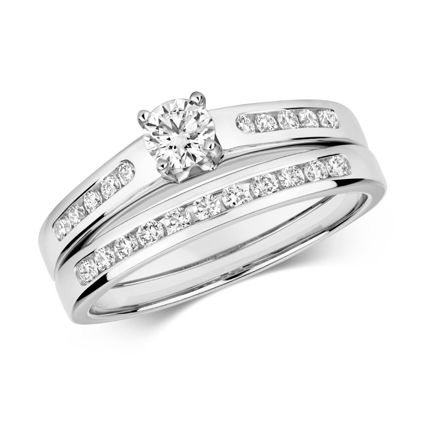 9ct White Gold Diamond Bridal Set (Rd578w)