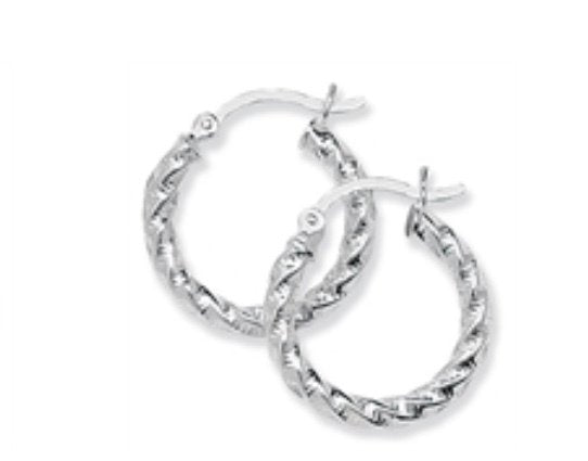 Silver Twisted Rope Creoles (G5212)