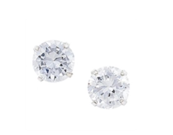 Silver Brilliant Cut Cubic Zirconia Studs (Se616a)