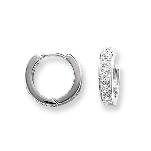 Silver Cubic Zirconia Huggie Earrings (G5217)