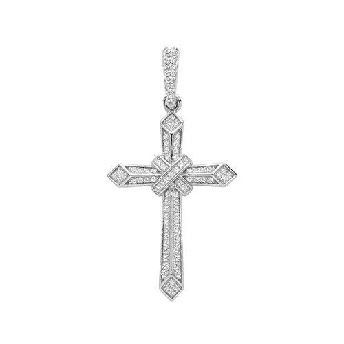 Silver Cubic Zirconia Cross