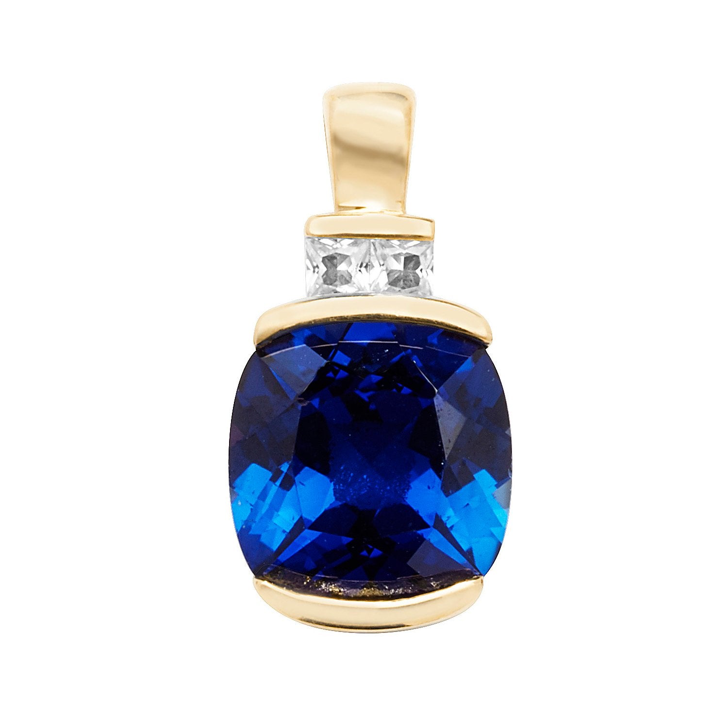 Blue Sapphire & White Sapphire Pendant (Pn1200s)