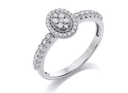 .26ct Brilliant Cut Oval Shape Diamond Cluster Ring