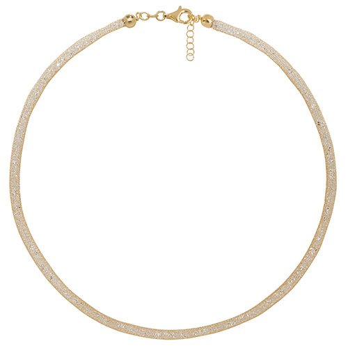 Silver Gold Plated Crystals Necklet (G3268y)