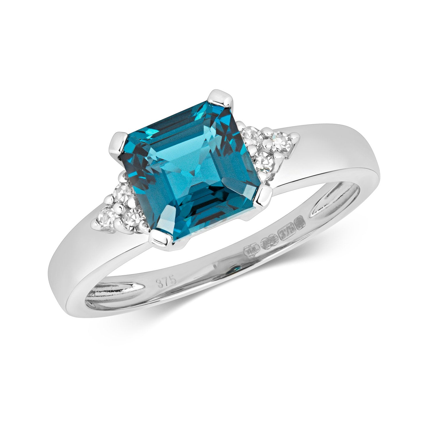 London Blue Topaz & Diamond Ring (Rd462wlb)