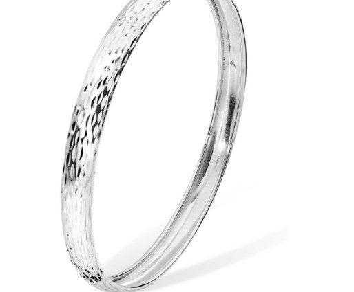 Silver Engraved Slave Bangle (Sba058b)
