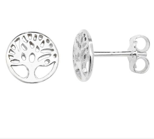 Silver Tree of Life Studs (Se455b)