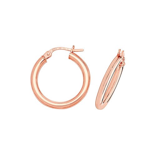 9ct Rose Gold Hoop Creole Earrings (Er1437)