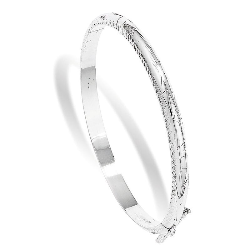 Silver Engraved 5mm Bangle