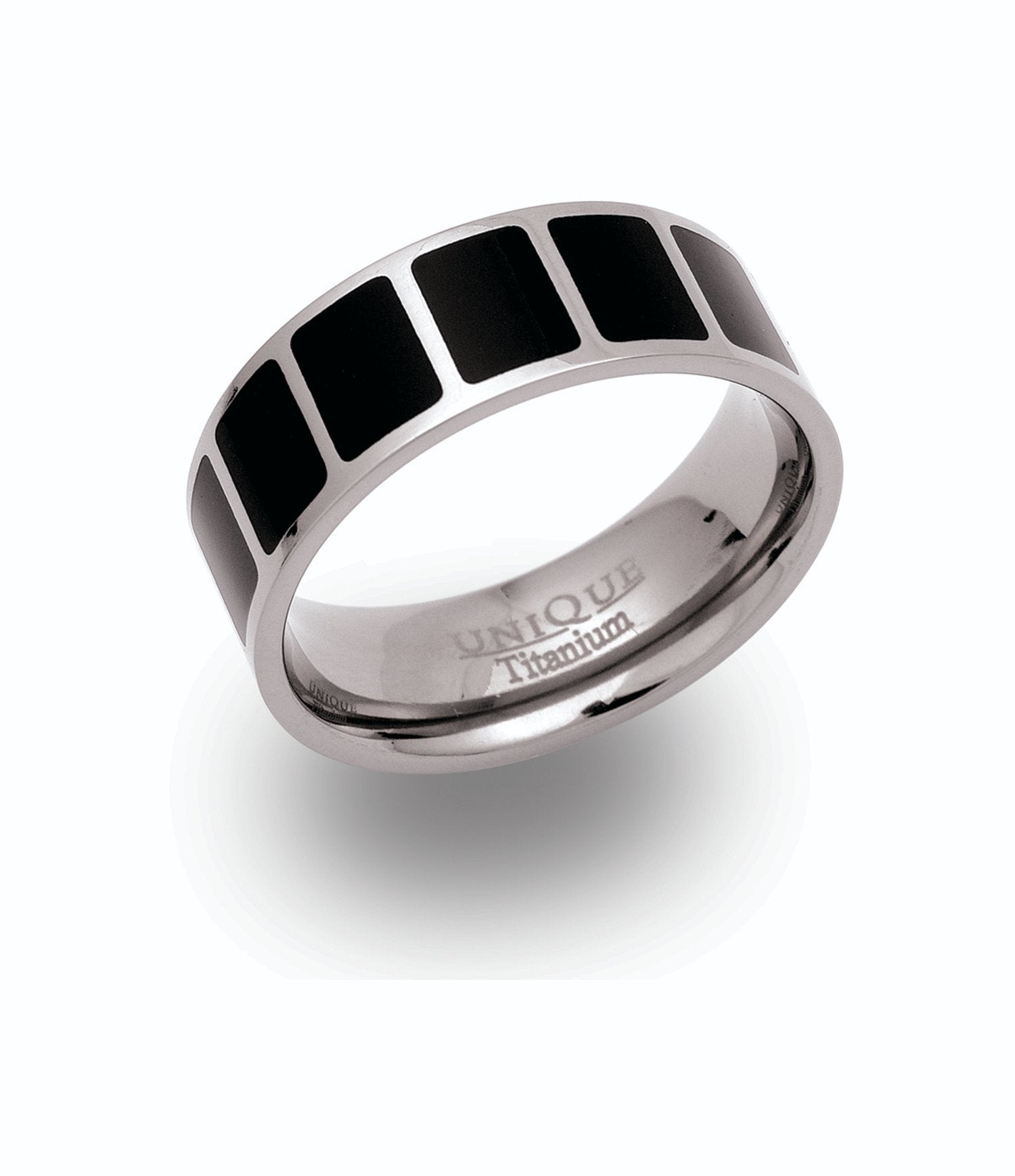 Titanium 7mm Black Lacquer Gents Wedding Ring (Tr74)