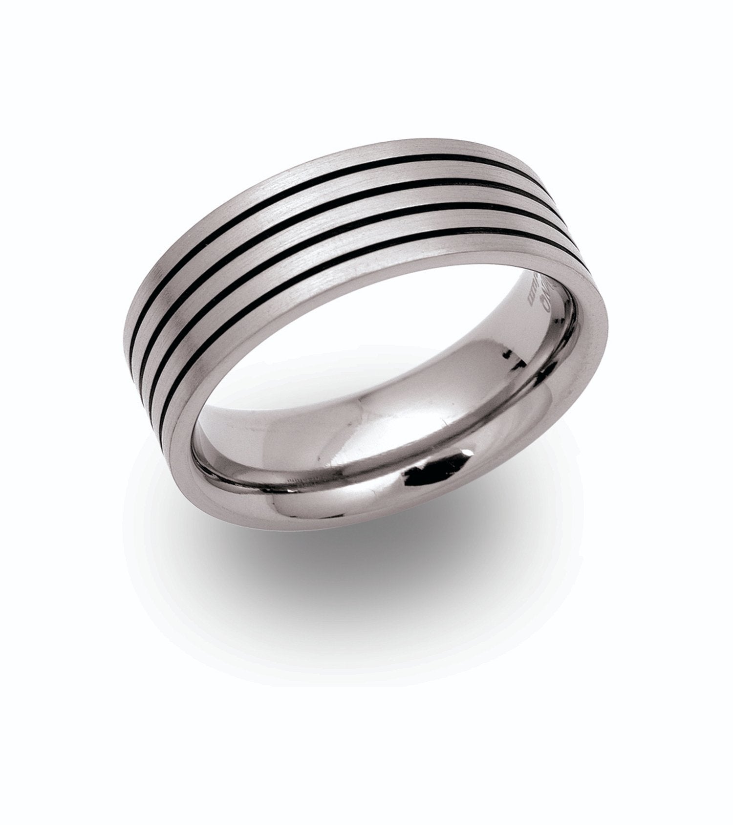Titanium 8mm Black Enamel Gents Wedding Ring (Tr34)