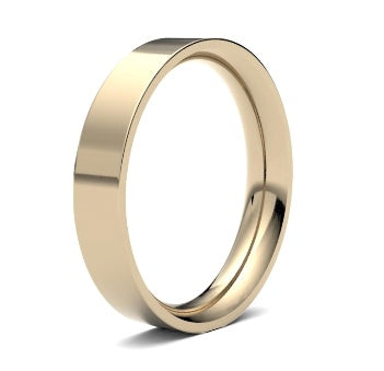 9ct 4mm Heavy Flat Court Wedding Ring (4Lhe-9y)