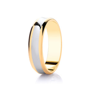 Two Colour Wedding Ring (Dc131)