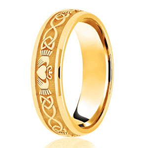 Silver Celtic Claddagh 6mm Wedding Ring (L102)