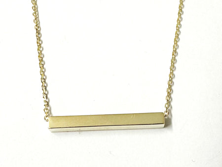 Silver Gold Plated Bar Necklace (142)