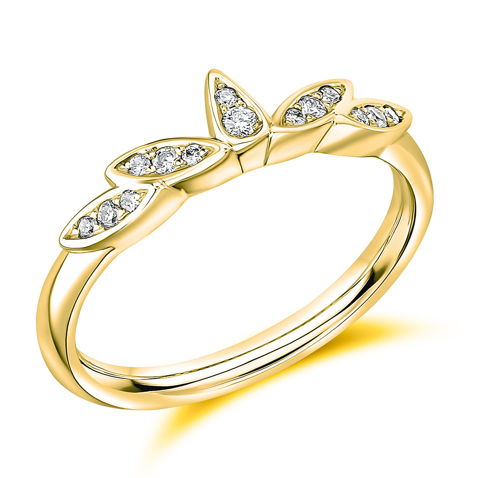 9ct Yellow Gold Diamond Shaped Wedding Ring (Het10015000)