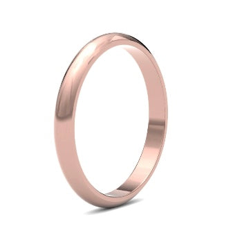 9ct 2.5mm D Shape Wedding Ring (2.5Lmd-9r)