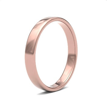 9ct 3mm Light Soft Court Wedding Ring (3Lls-9w)