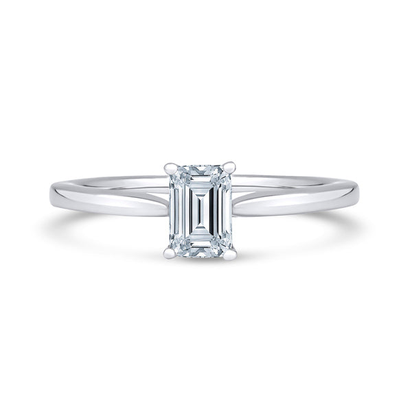 1ct Emerald Cut Lab Grown Diamond Solitaire Ring (Epp01)