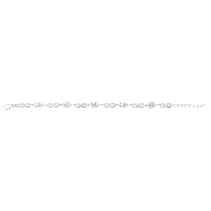 Silver Cubic Zirconia Infinity Bracelet (Sbr107c)