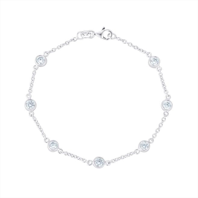 Silver Cubic Zirconia Ladies Bracelet (Sbr017c)