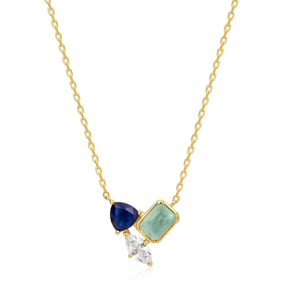 Silver Gold Plated Cubic Zirconia Necklace