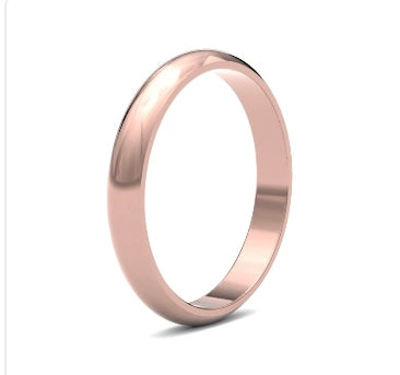 9ct 3mm Medium D Shape Wedding Ring (3Lmd-9w)