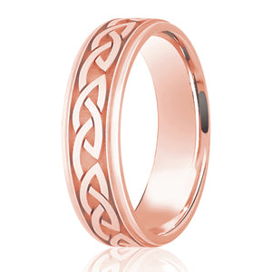 9ct Celtic Diamond Cut Traditional Court 6mm Wedding Ring (L105)