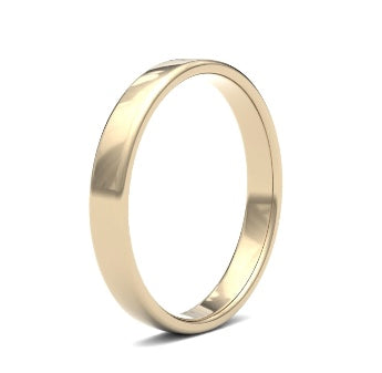 9ct 3mm Light Soft Court Wedding Ring (3Lls-9w)