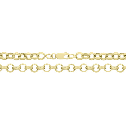 9ct Yellow Gold Engraved Belcher Bracelet(Ch459-07)