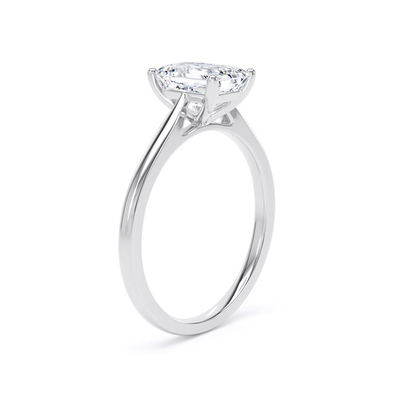 1ct Emerald Cut Lab Grown Diamond Solitaire Ring (Epp01)