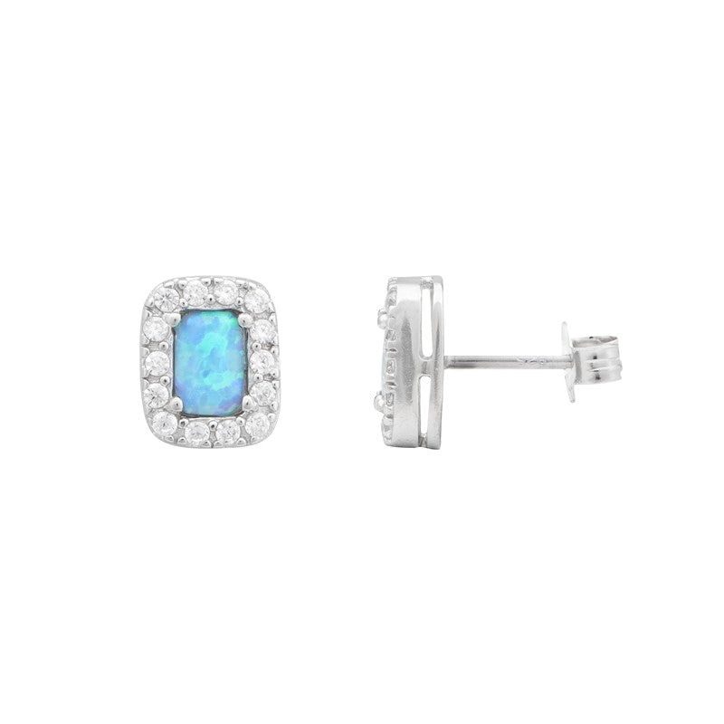 Silver Cubic Zirconia Stud Earrings (Se198c)
