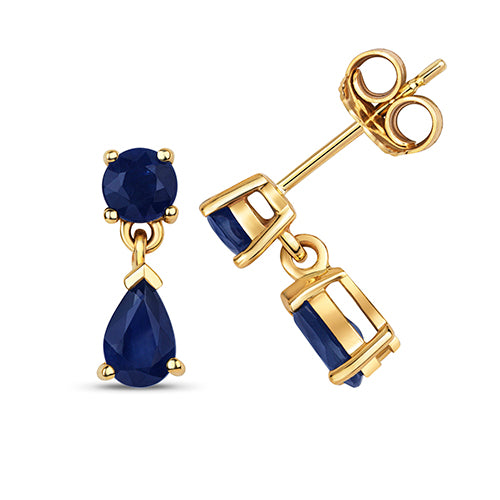Sapphire drop stud earrings (ed279s)